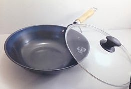 30cm深平手工鐵炒鍋